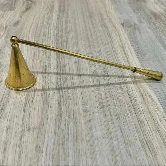Other - Vintage Brass Hinged Bell Candle Snuffer Cone Shape 10”